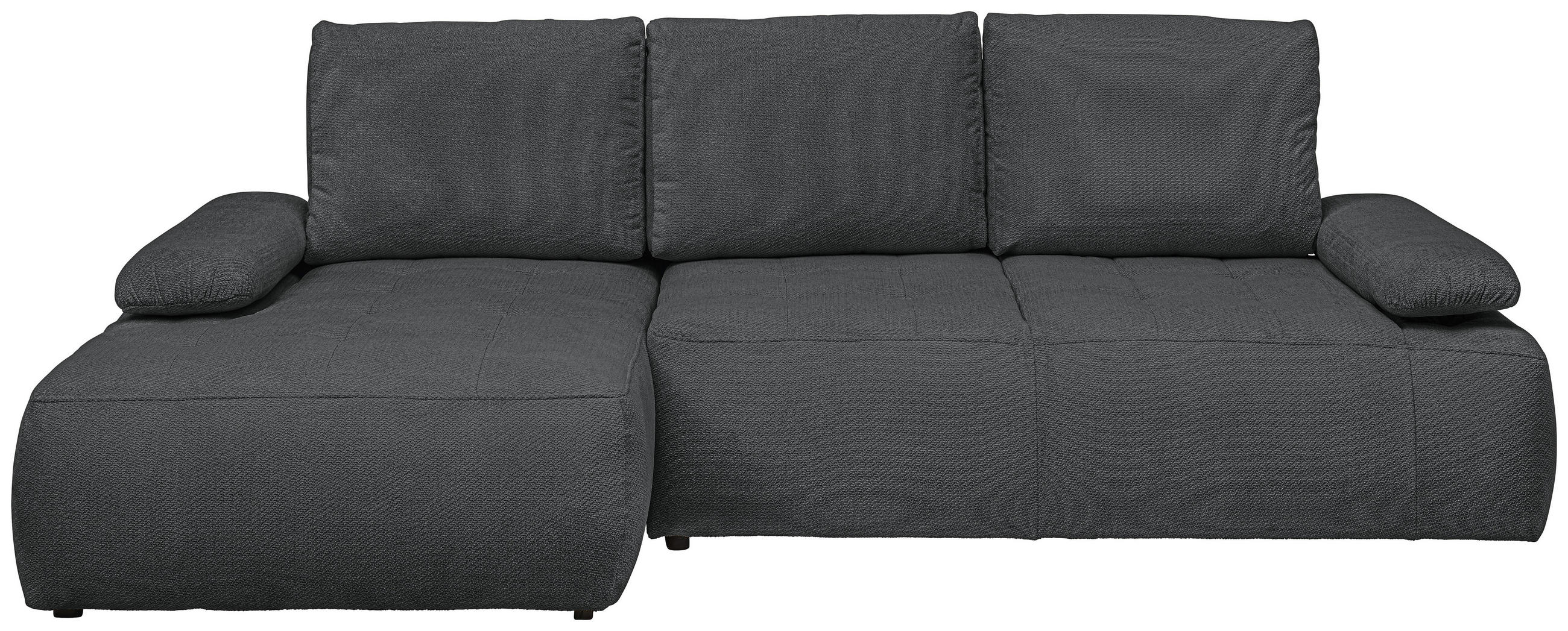 ECKSOFA Dunkelgrau Webstoff  - Dunkelgrau/Schwarz, KONVENTIONELL, Kunststoff/Textil (162/282cm) - Carryhome