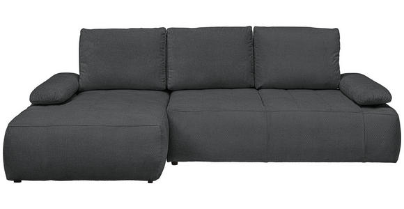 ECKSOFA  in Webstoff Dunkelgrau  - Dunkelgrau/Schwarz, KONVENTIONELL, Kunststoff/Textil (162/282cm) - Carryhome
