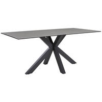 ESSTISCH in Metall, Glas, Keramik 180/90/76 cm  - Schwarz/Grau, Design, Glas/Keramik (180/90/76cm) - Novel