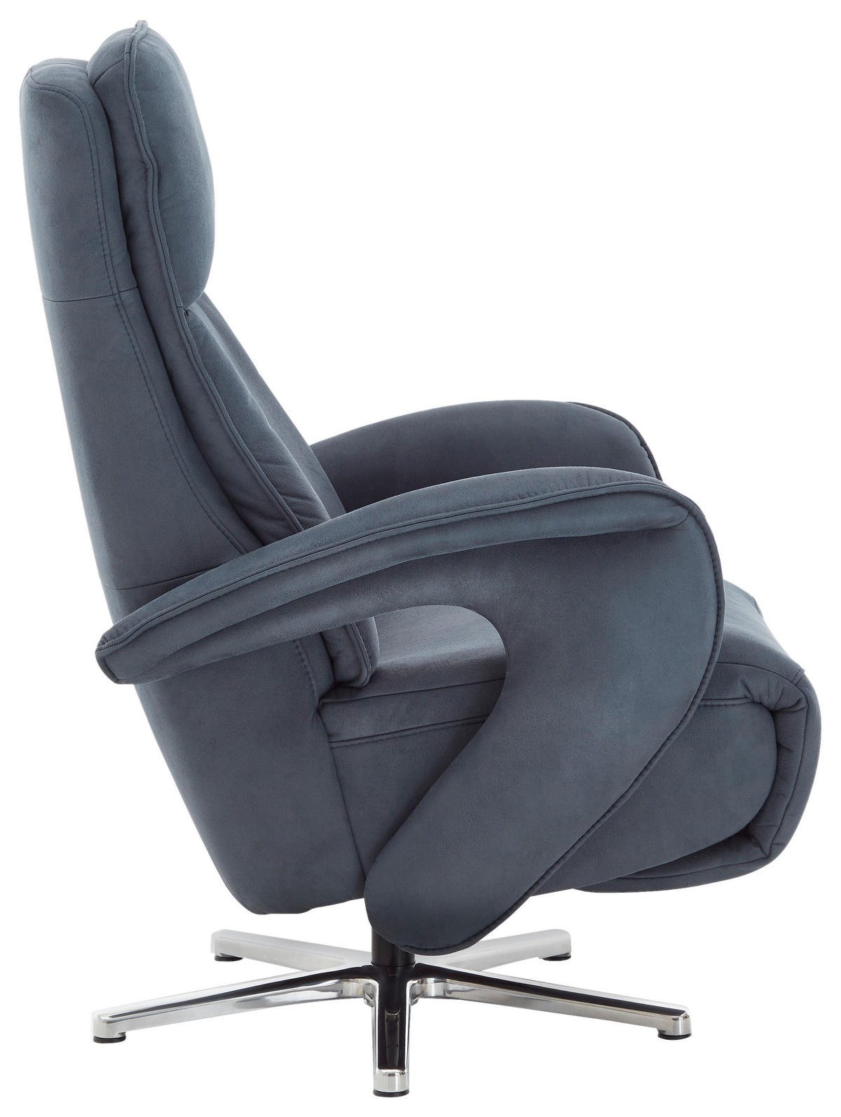 RELAXSESSEL in Textil Blau  - Chromfarben/Blau, Design, Textil/Metall (77/110/87cm) - Valdera