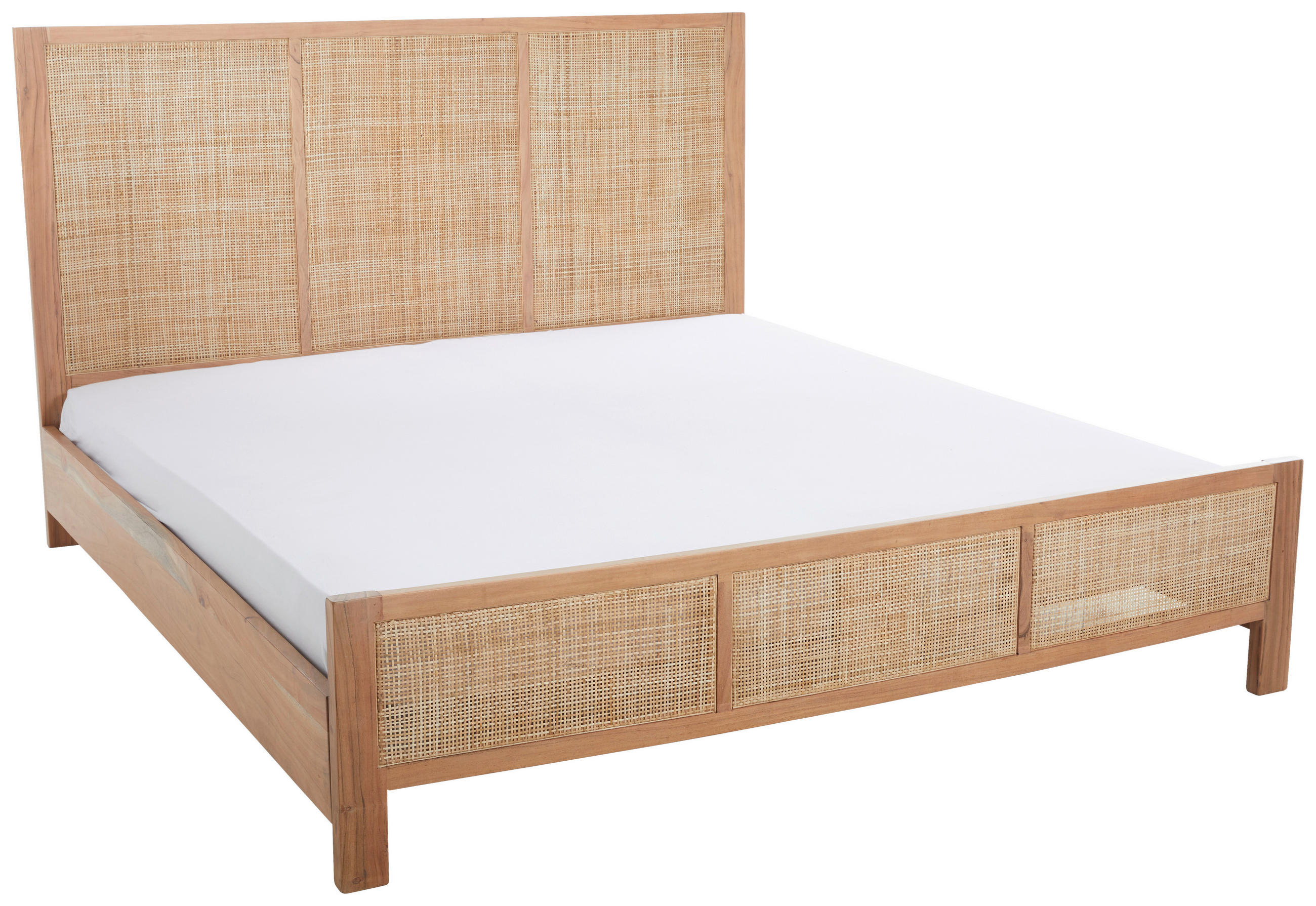 BETT Akazie massiv, Hartholz Akaziefarben - Akaziefarben, Trend, Holz (180/120/200cm) - Livetastic