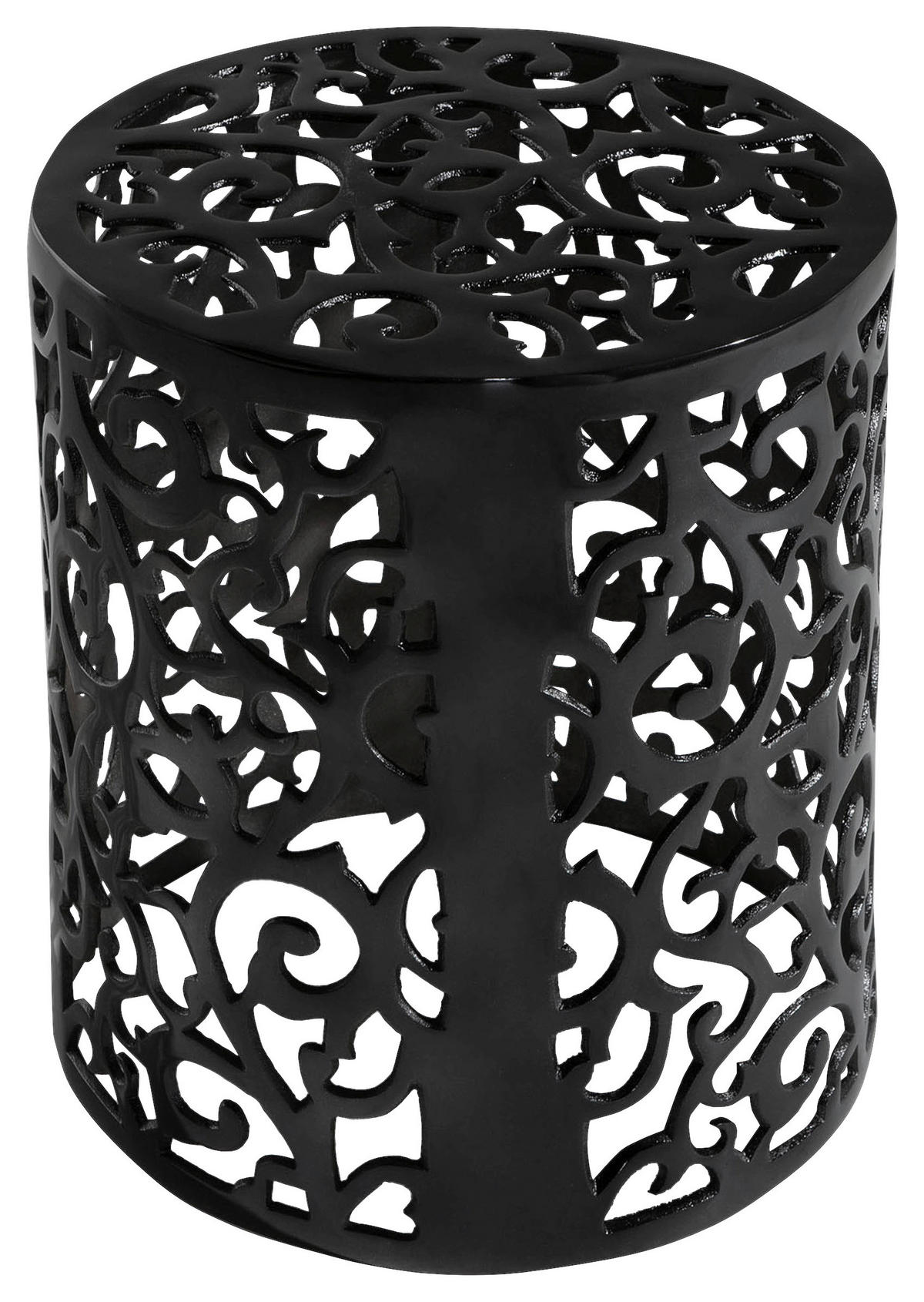 BEISTELLTISCH in Metall 37/37/44 cm  - Schwarz, Design, Metall (37/37/44cm)