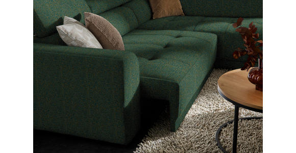 ECKSOFA in Struktur Grün 284/205 cm - Schwarz/Grün, Design, Kunststoff/Textil (284/205cm) - Xora