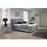 POLSTERBETT Samt 180/200 cm - Chromfarben/Anthrazit, Design, Textil/Metall (180/200cm) - Carryhome