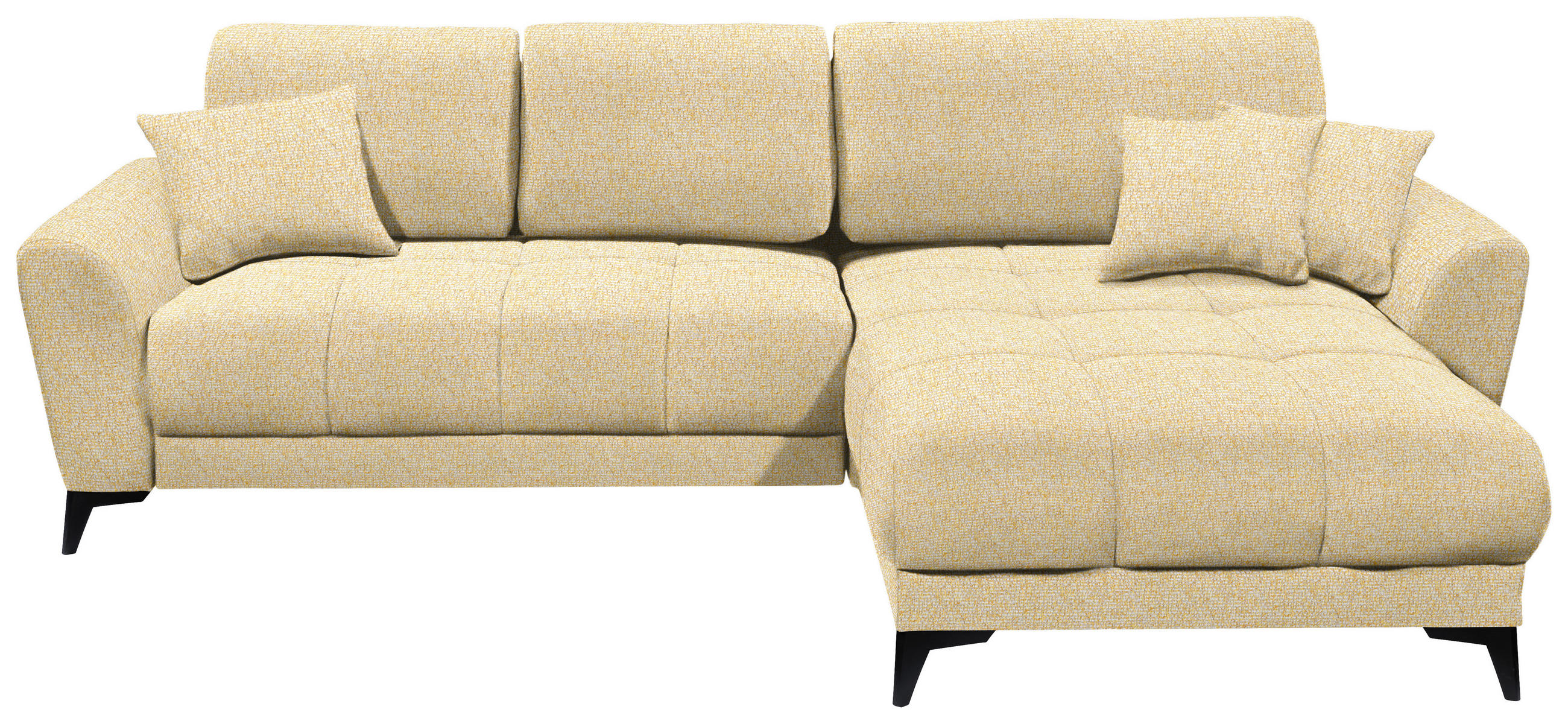 ECKSOFA in Webstoff Hellgelb  - Hellgelb/Schwarz, MODERN, Kunststoff/Textil (281/189cm) - Carryhome