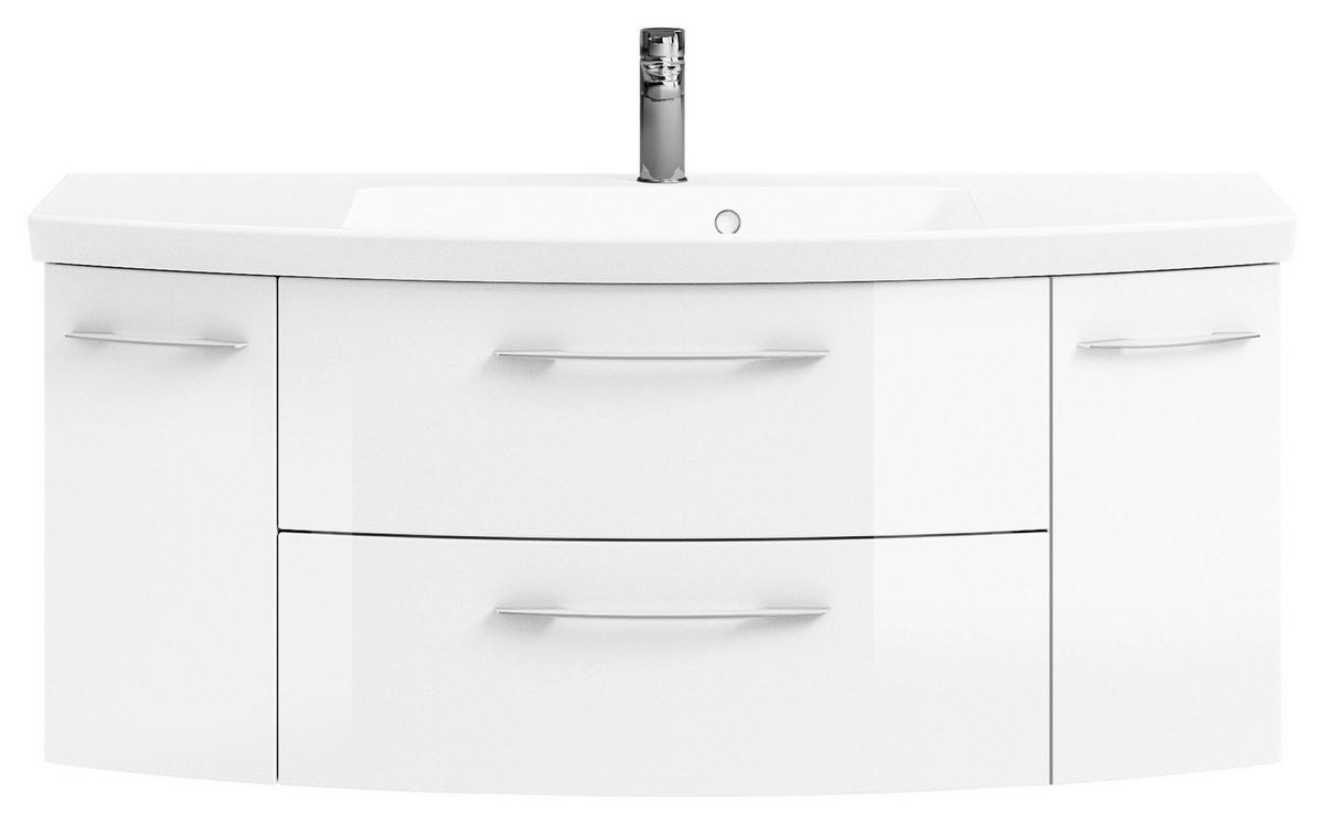 WASCHTISCHKOMBI 121 cm  - Chromfarben/Weiß Hochglanz, KONVENTIONELL, Glas/Holzwerkstoff (121cm) - Pelipal