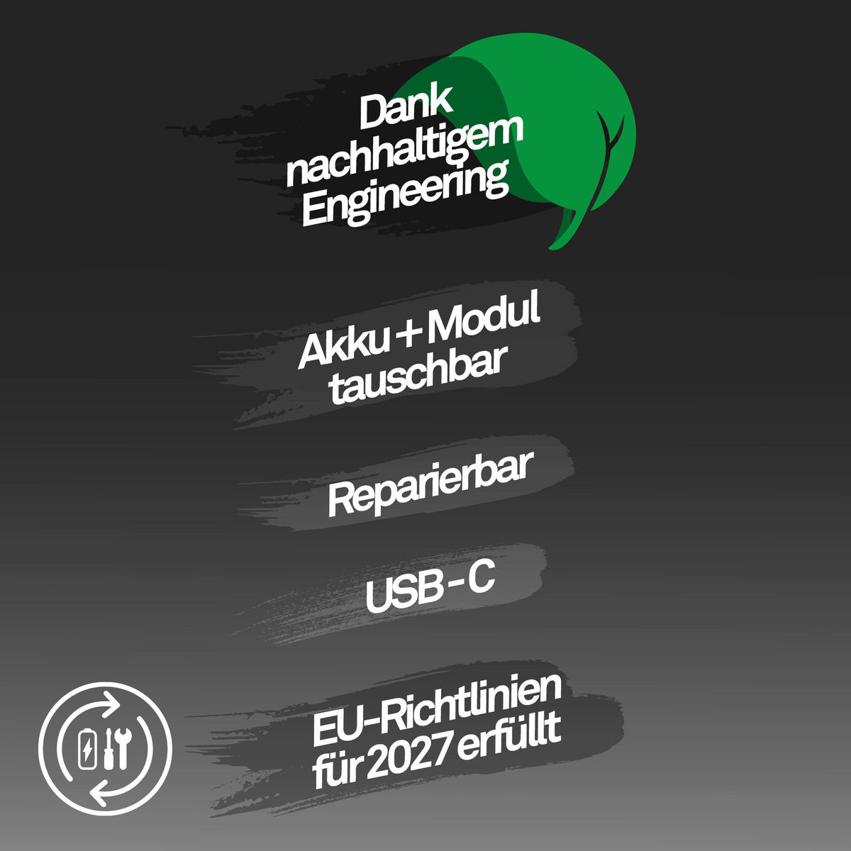 AKKU-TISCHLEUCHTE 16/20 cm  - Anthrazit, Design, Kunststoff (16/20cm)