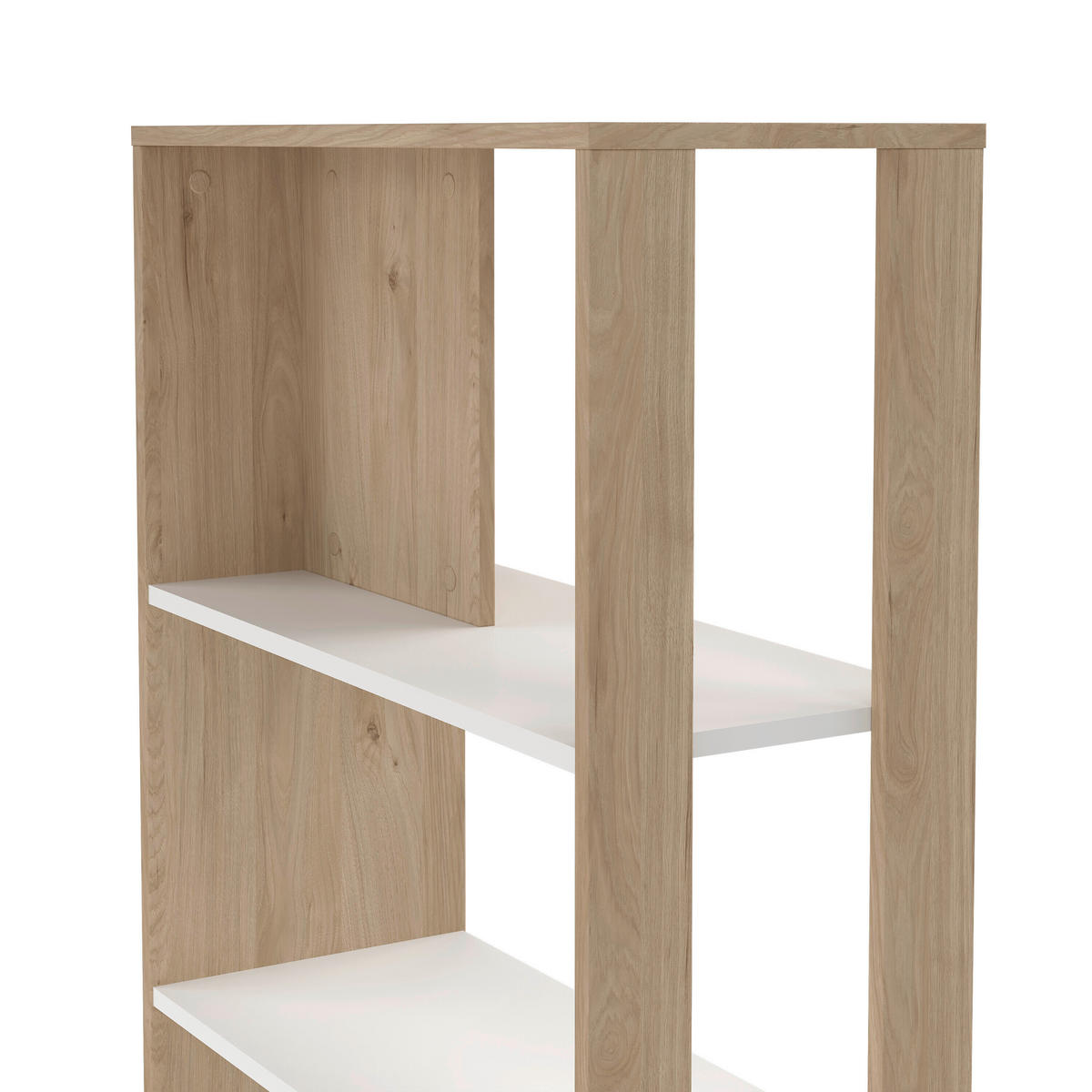 REGAL 79,6/204,7/34,3 cm bela, barve hrasta  - barve hrasta/bela, Moderno, leseni material (79,6/204,7/34,3cm) - MID.YOU