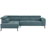 ECKSOFA Türkis Feincord  - Türkis/Schwarz, Design, Textil/Metall (205/280cm) - Xora