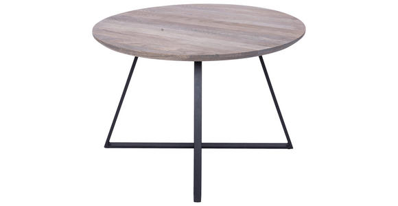 COUCHTISCH in Holz, Metall 60/60/40 cm - Eichefarben/Schwarz, Natur, Holz/Metall (60/60/40cm) - Novel