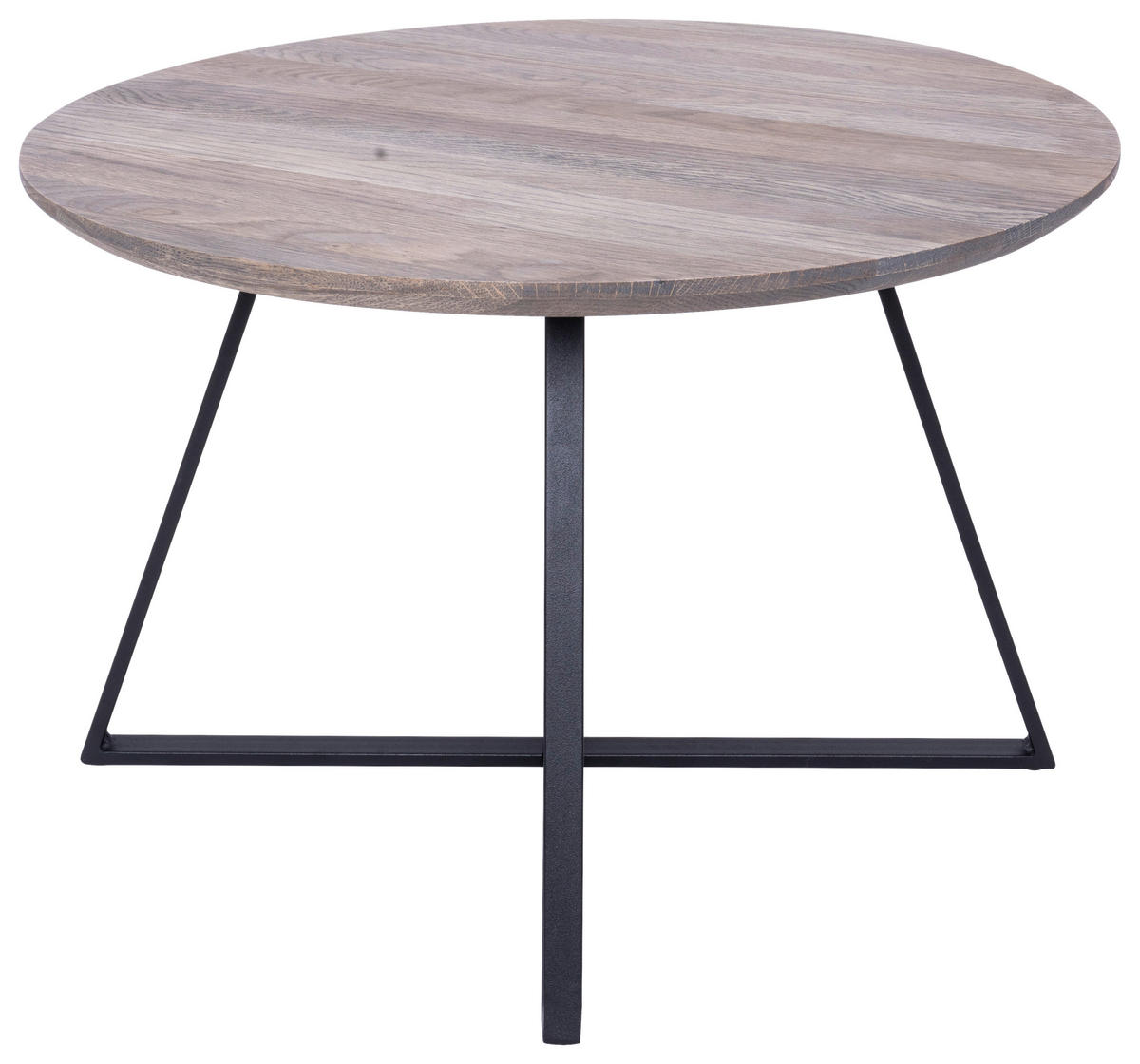 COUCHTISCH in Holz, Metall 60/60/40 cm  - Eichefarben/Schwarz, Natur, Holz/Metall (60/60/40cm) - Novel