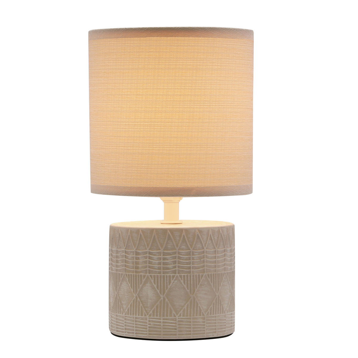 BORDSLAMPA Dina 14/14/26 cm   - beige, Klassisk, metall/textil (14/14/26cm)