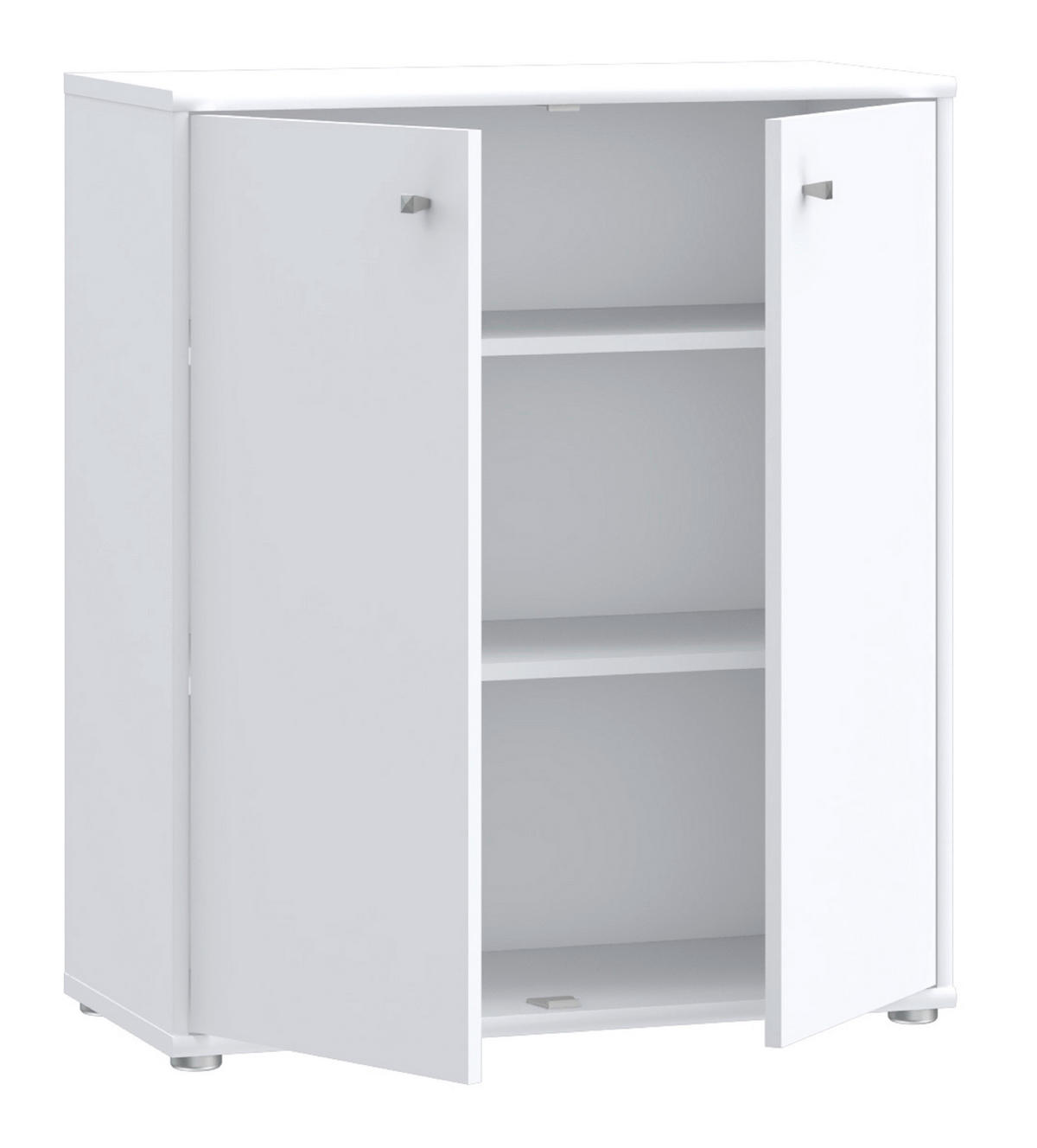 COMMODE 73,7/85,5/34,8 cm  in Weiss  - Weiss/Alufarben, Design, Holzwerkstoff (73,7/85,5/34,8cm)