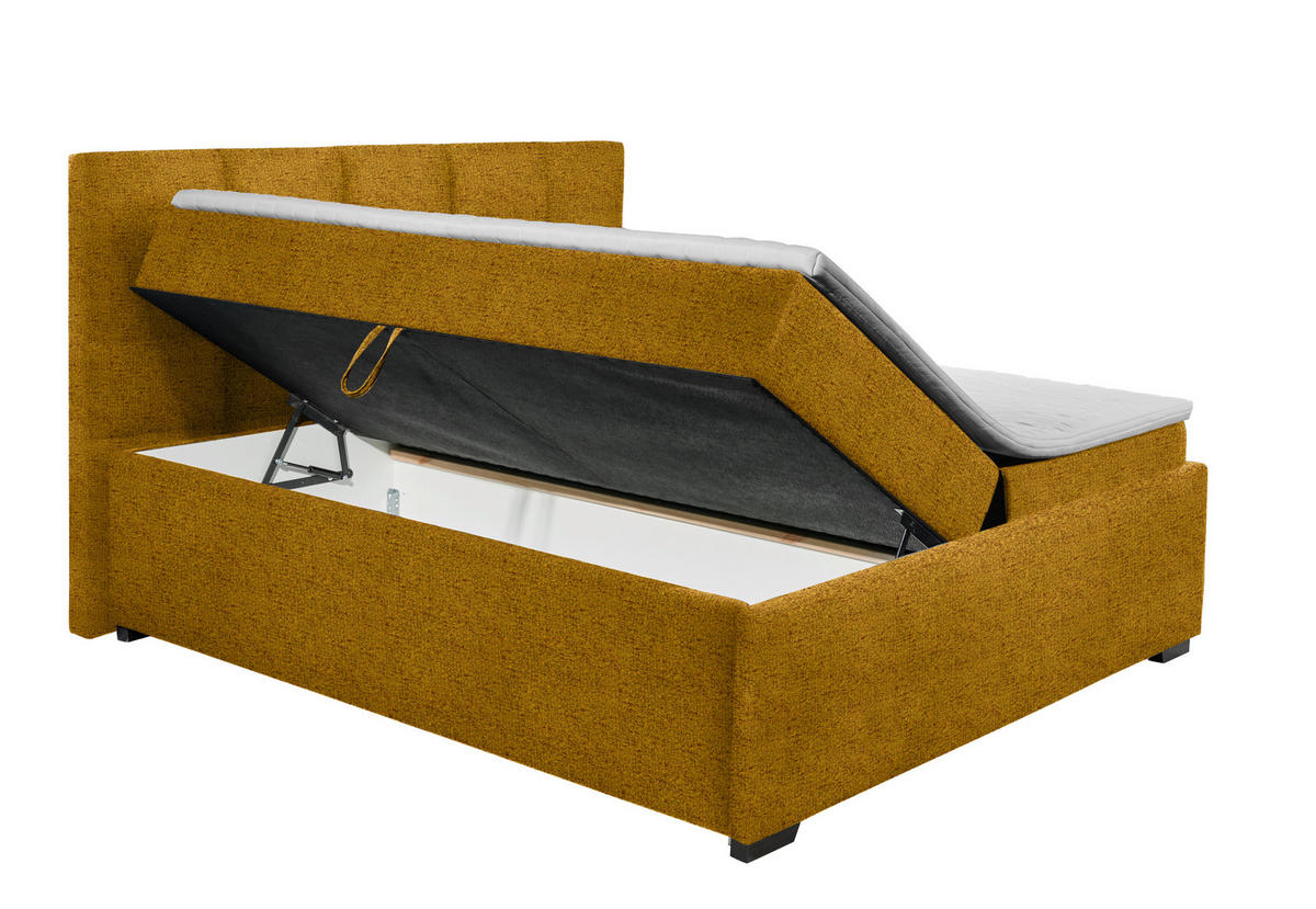 POLSTERBETT Matratze, Bettkasten, Topper Currygelb 180/200 cm  - Currygelb/Graphitfarben, KONVENTIONELL, Kunststoff/Textil (180/200cm) - Esposa