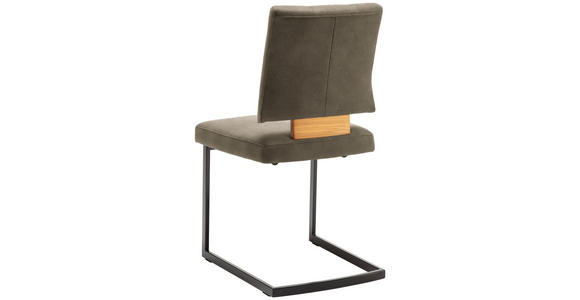 SCHWINGSTUHL  in Stahl Mikrofaser  - Schlammfarben/Eichefarben, Design, Holz/Textil (50/88/60cm) - Venda