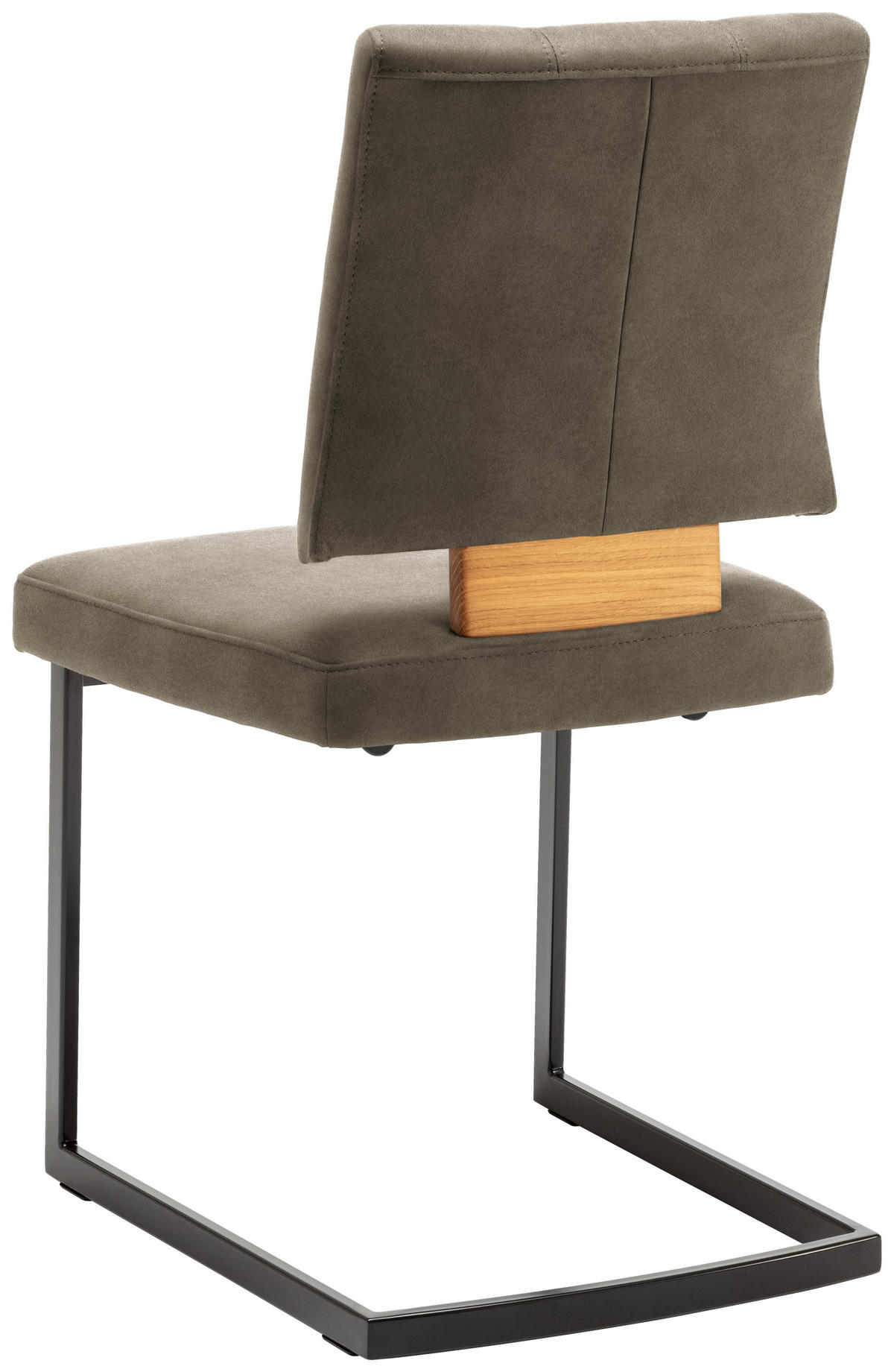 SCHWINGSTUHL  in Stahl Mikrofaser  - Schlammfarben/Eichefarben, Design, Holz/Textil (50/88/60cm) - Venda