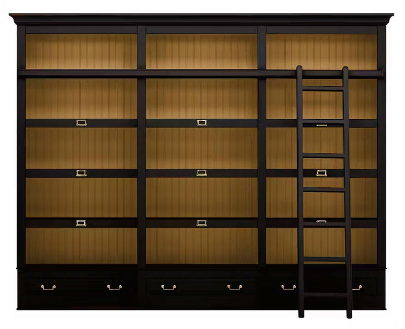 BÜCHERWAND Pinie teilmassiv Schwarz  - Schwarz/Bronzefarben, LIFESTYLE, Holz/Metall (311/238,5/46,5cm) - Livetastic