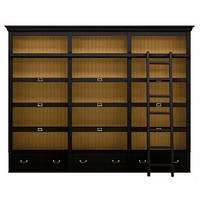 BÜCHERWAND Pinie teilmassiv Schwarz  - Schwarz/Bronzefarben, LIFESTYLE, Holz/Metall (311/238,5/46,5cm) - Livetastic