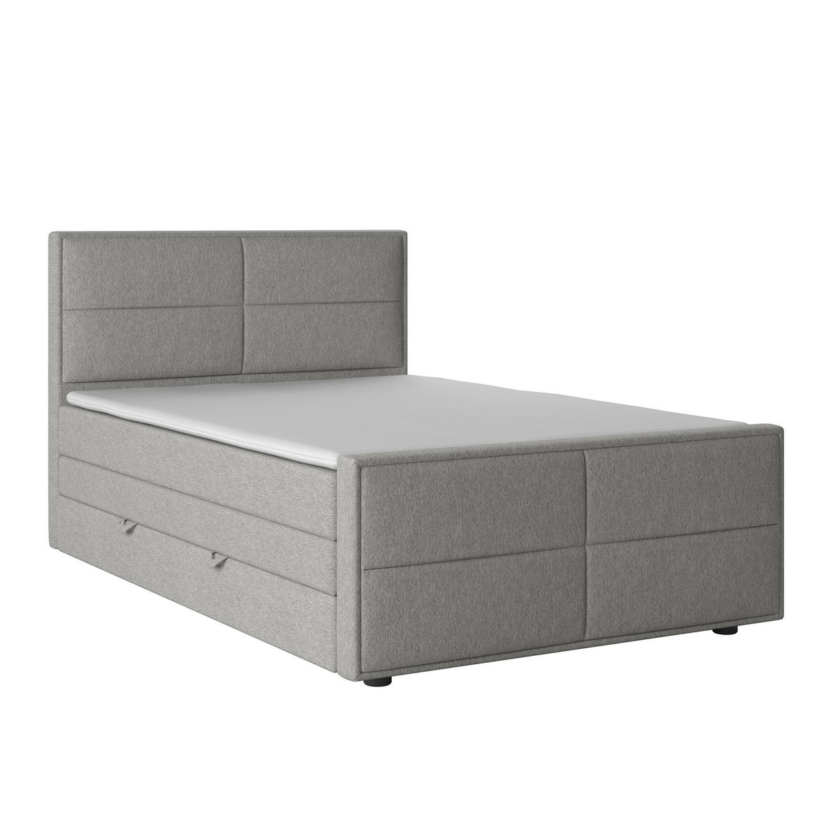 BOXSPRINGBETT 140/200 cm  in Silberfarben  - couleur argentée, Modern, textile/métal (140/200cm) - MID.YOU