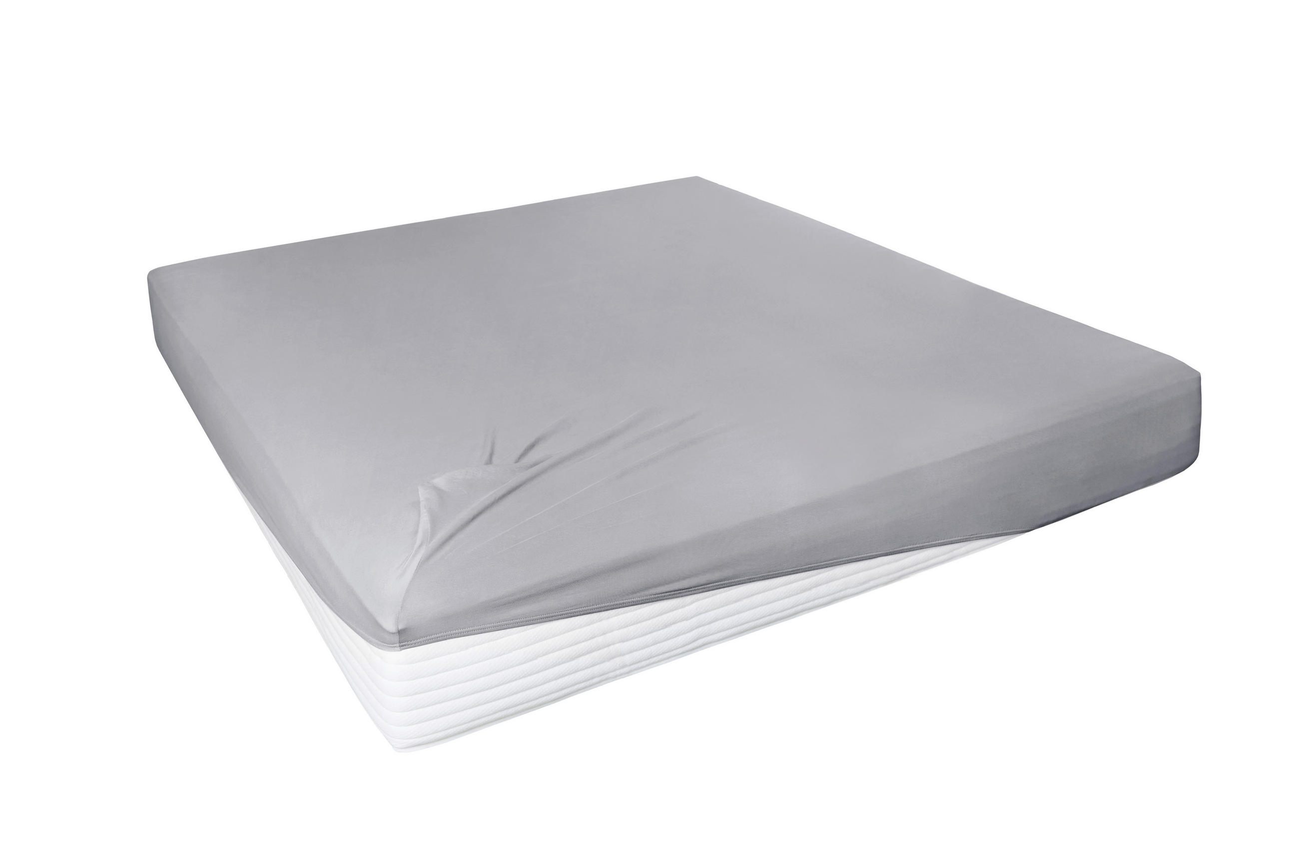 SPANNLEINTUCH 100/200 cm Jersey  - Grau, Basics, Textil (100/200cm)