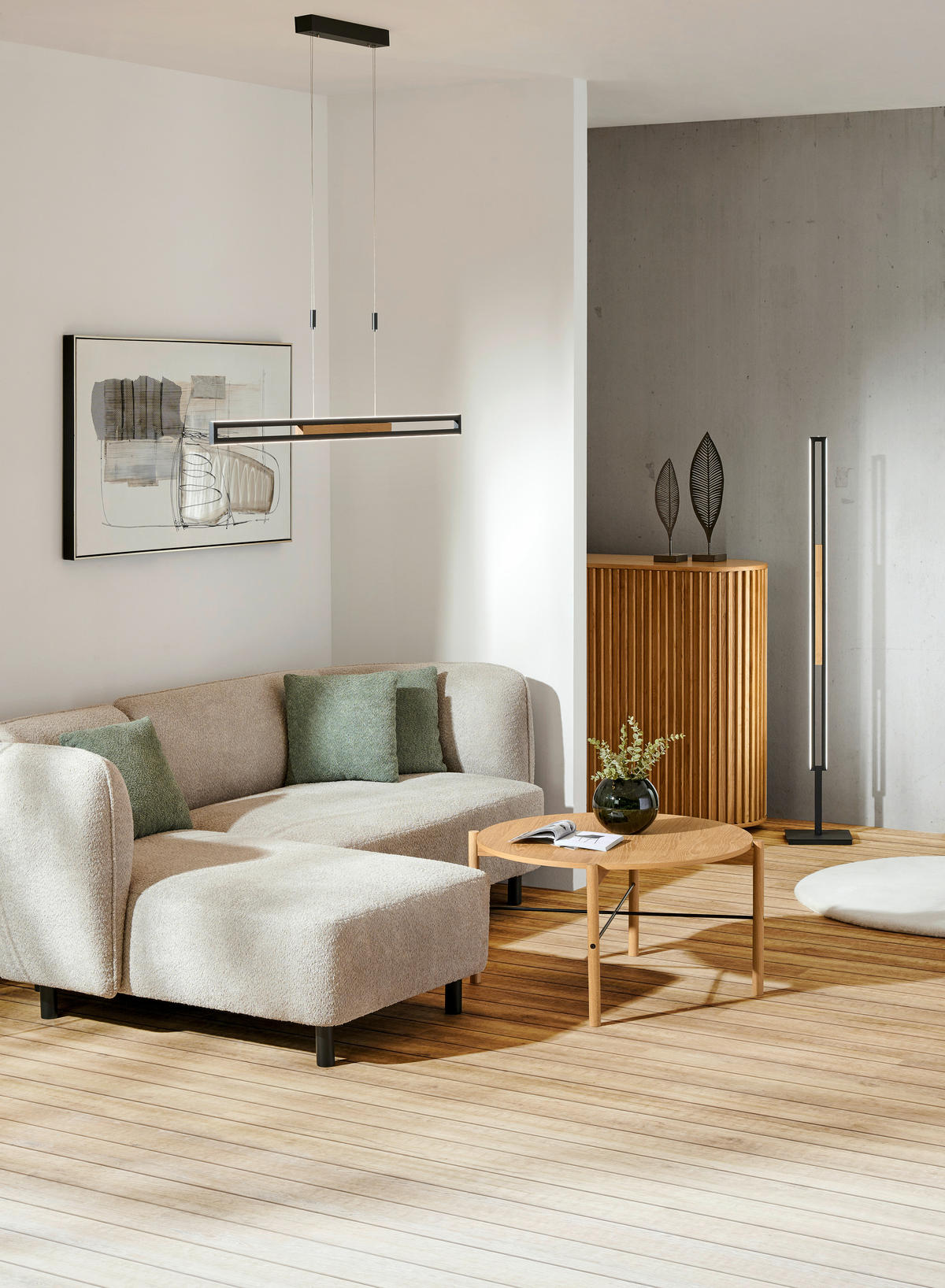 ZÁVĚSNÉ LED SVÍTIDLO,   - černá, Basics, kov/dřevo (127,8cm) - Dieter Knoll