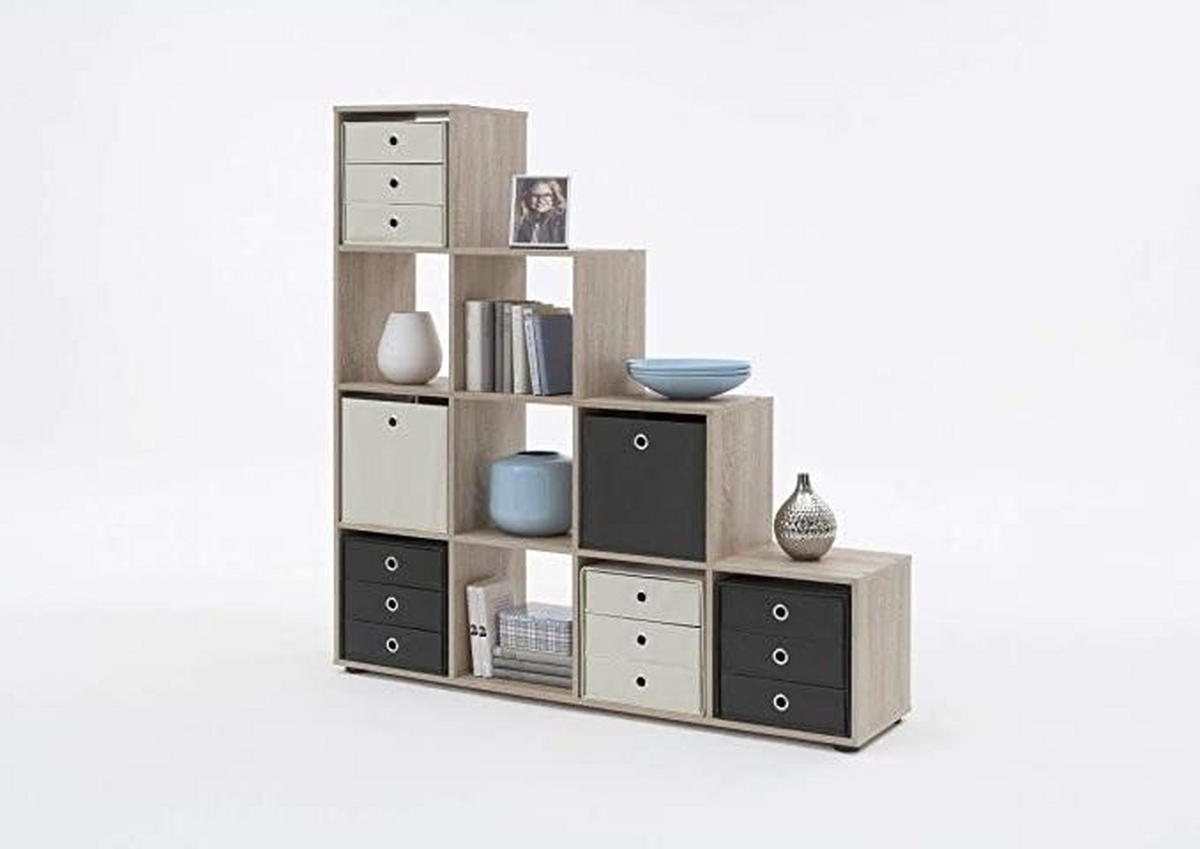 RAUMTEILER - Eichefarben/Schwarz, KONVENTIONELL, Holzwerkstoff/Kunststoff (139/144/33cm) - MID.YOU