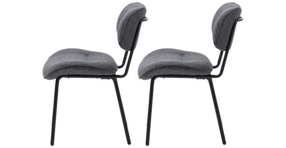 STUHL-SET 2 Stück  Bouclé  Grau  - Grau, MODERN, Textil/Metall (50/98/50cm) - Carryhome