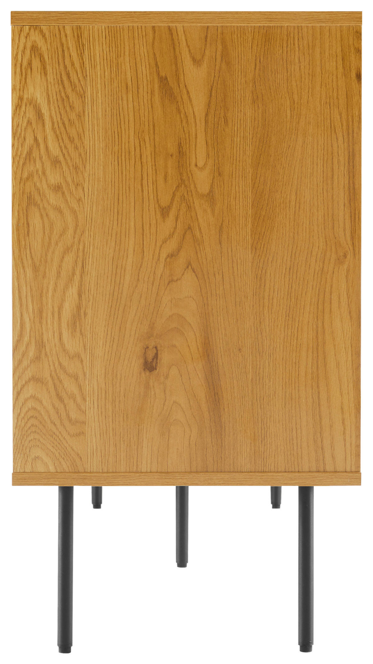 KOMODA S VRATIMA - boja hrasta/crna, Dizajnerski, metal/pločasti materijal (150/75/40cm) - Carryhome