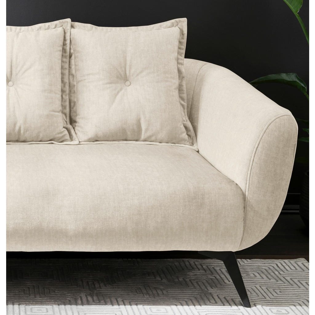Thumbnail - Livetastic 2,5-Sitzer, Beige, Schwarz, Textil, Uni, Füllung: Komfortschaum,Komfortschaum, 196x94x103 cm, AZO-frei, Made ...