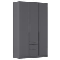 DREHTÜRENSCHRANK 136/229/54 cm,  in Grau, 3-türig  - Grau, MODERN, Holzwerkstoff/Metall (136/229/54cm) - Rauch Möbel