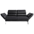 2-SITZER-SOFA Echtleder Dunkelgrau, Fango  - Chromfarben/Fango, Design, Leder/Metall (178-226/82/96-177cm) - Dieter Knoll