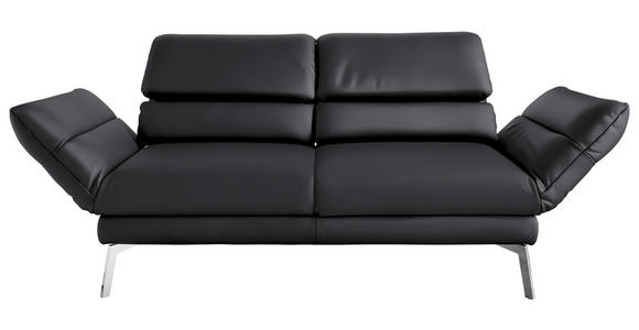 2-SITZER-SOFA Echtleder Dunkelgrau, Fango  - Chromfarben/Fango, Design, Leder/Metall (178-226/82/96-177cm) - Dieter Knoll
