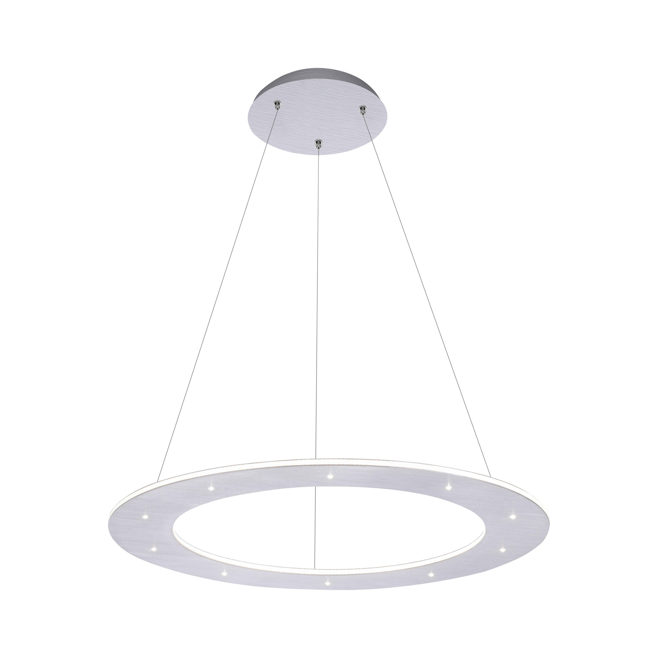 LED-HÄNGELEUCHTE 55/55/200 cm  - Alufarben, Design, Kunststoff/Metall (55/55/200cm) - Neuhaus PURE
