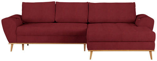 ECKSOFA Rot Webstoff  - Eichefarben/Rot, Design, Holz/Textil (282/175cm) - Carryhome