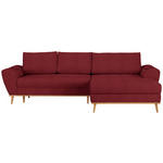 ECKSOFA Rot Webstoff  - Eichefarben/Rot, Design, Holz/Textil (282/175cm) - Carryhome