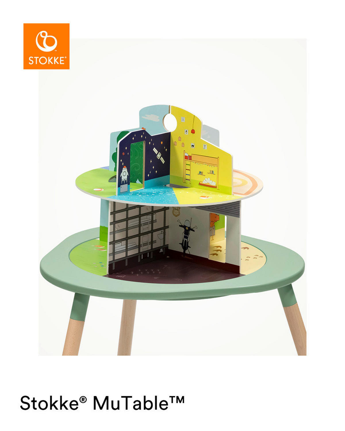 PUPPENHAUS - Multicolor, Basics, Holz (54/43/54cm) - Stokke