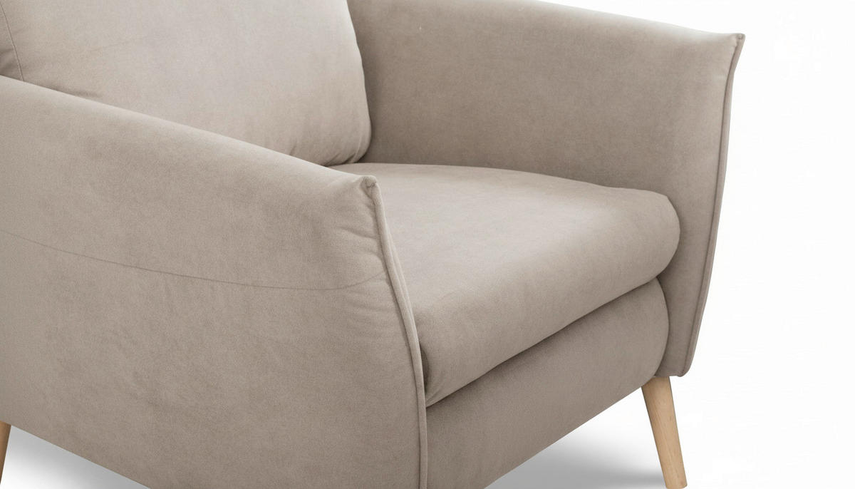 RELAXSESSEL in Textil Beige  - Beige/Buchefarben, Design, Holz/Textil (88/110/92cm) - Livetastic
