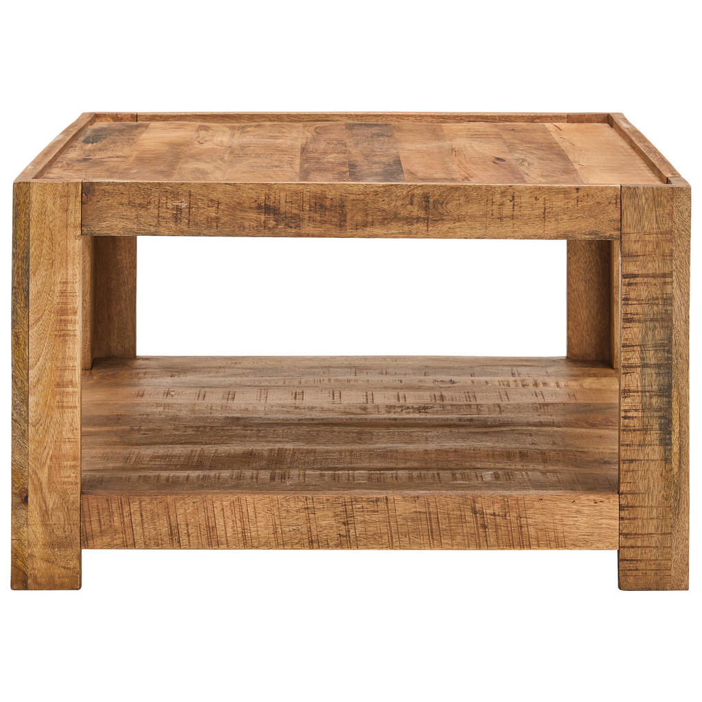 Thumbnail - Carryhome Couchtisch, Natur, Holz, Mangoholz, massiv, quadratisch, eckig, 75x45x75 cm, offenes Fach, Holzmöbel, Holztisc...