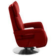 RELAXSESSEL in Leder Rot  - Edelstahlfarben/Rot, Design, Leder/Metall (78/112/85cm) - Cantus