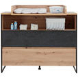 WICKELKOMMODE Yunai  - Eichefarben/Anthrazit, Trend, Holzwerkstoff (120/106/77,8cm) - My Baby Lou