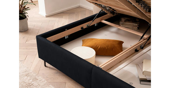 POLSTERBETT Matratze, Lattenrost, Topper Schwarz 180/200 cm - Schwarz, KONVENTIONELL, Leder/Holz (180/200cm) - Novel