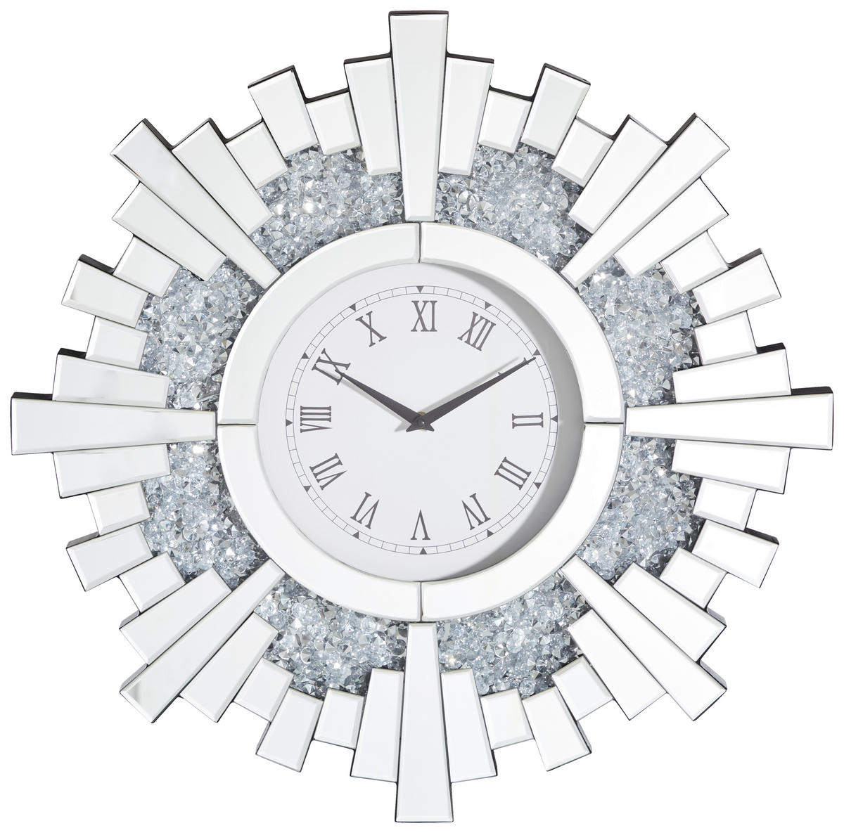 NÁSTĚNNÉ HODINY, barvy stříbra, 60/60/5,2 cm - barvy stříbra, Lifestyle, kompozitní dřevo/sklo (60/60/5,2cm) - Xora