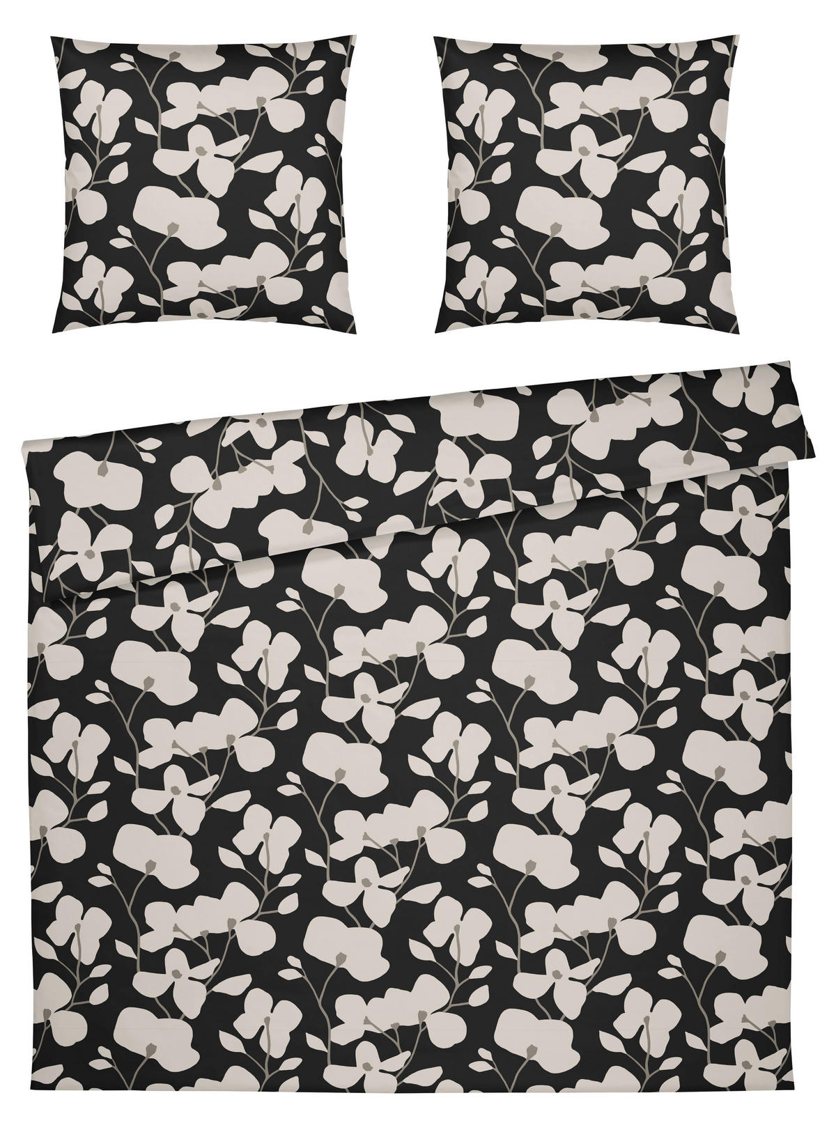 BETTWÄSCHE Twine Perkal 240/220 cm  - Schwarz/Weiß, Basics, Textil (240/220cm) - Yes for bed