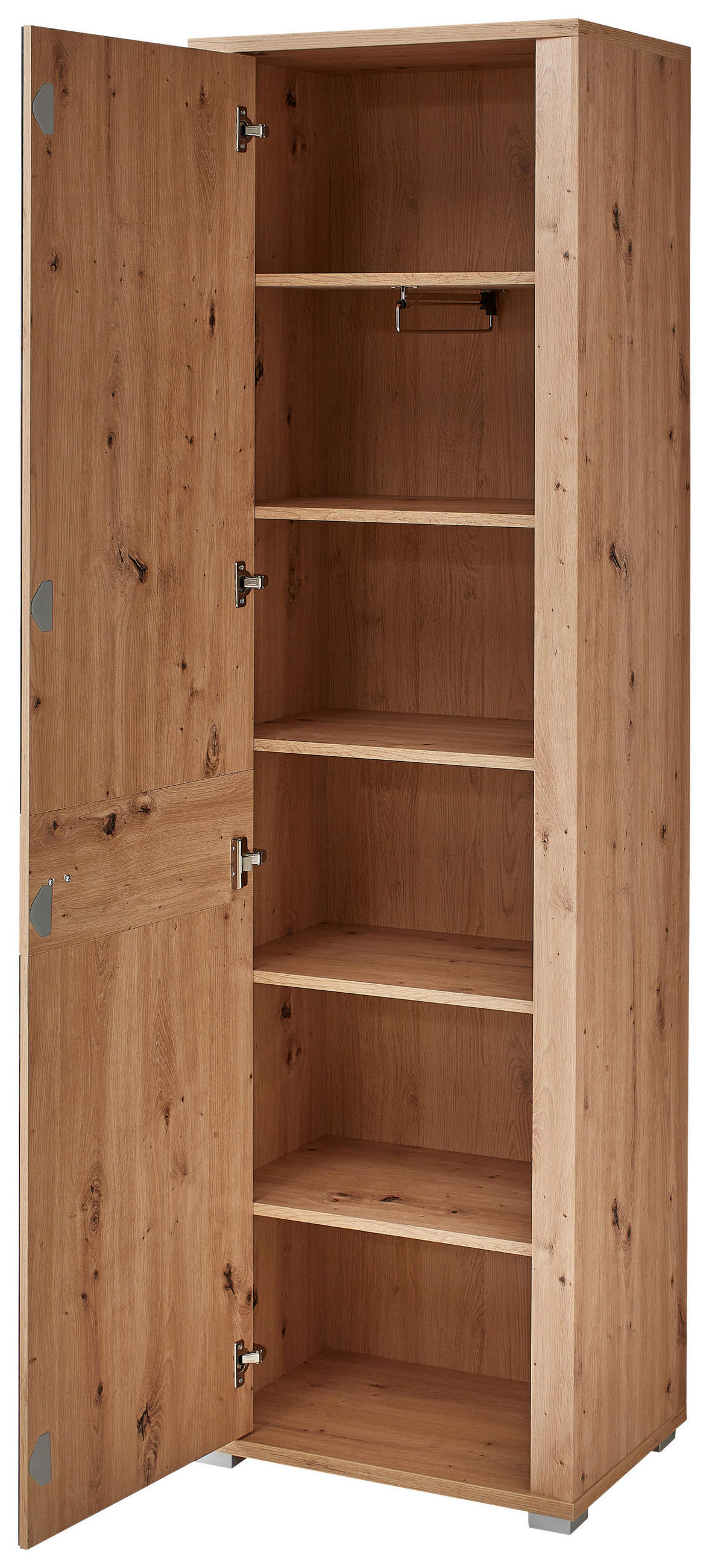 GARDEROBE 5-teilig  in 260/199/38 cm  - Graphitfarben/Eiche Artisan, Design, Holzwerkstoff/Textil (260/199/38cm) - Xora