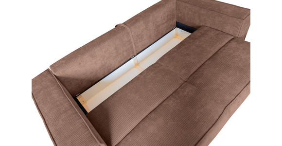 BIGSOFA in Flachgewebe Altrosa  - Chromfarben/Altrosa, KONVENTIONELL, Textil/Metall (256/68/122cm) - Carryhome