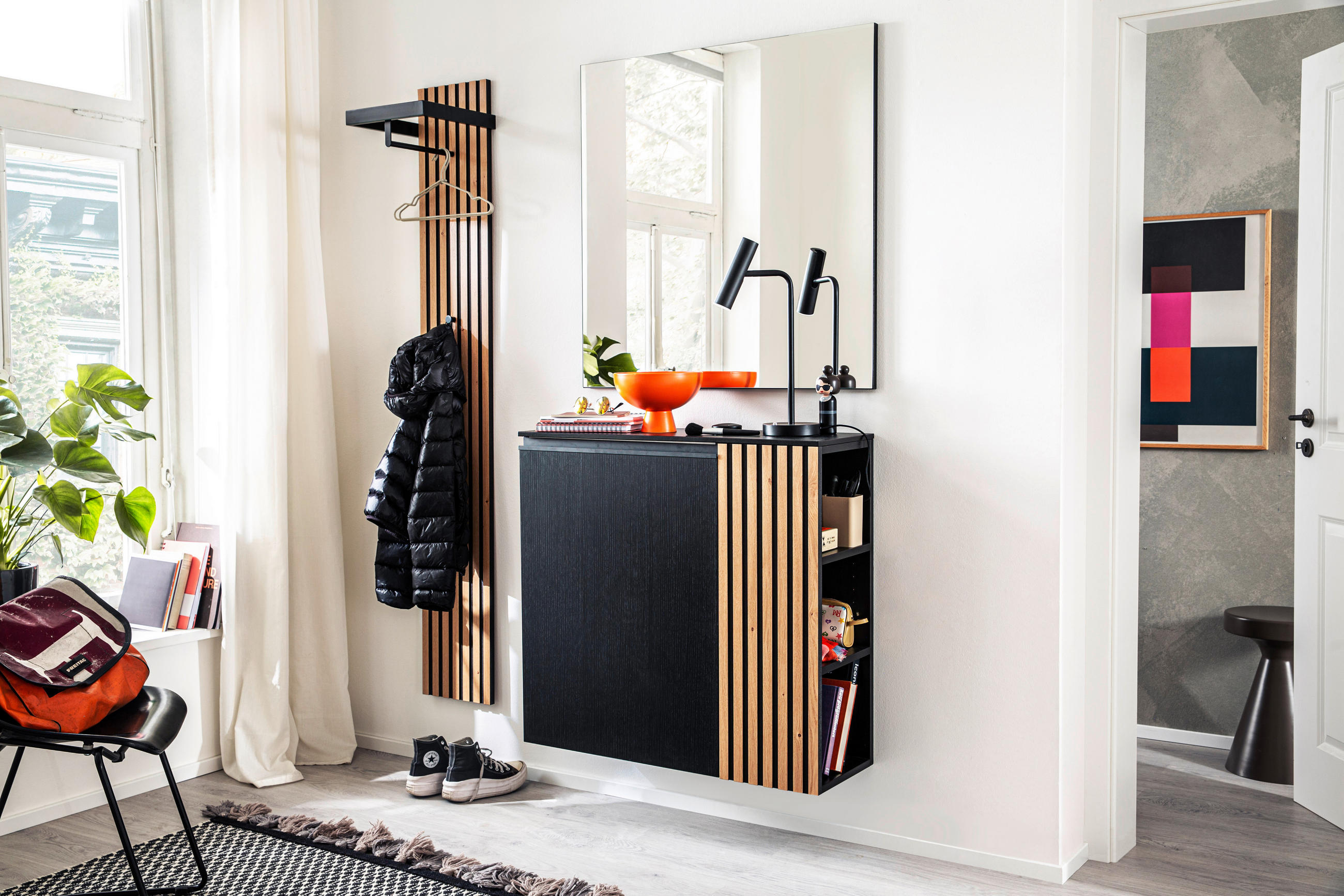 GARDEROBE 3-teilig  in 130/200/30 cm  - Eichefarben, Design, Holz/Holzwerkstoff (130/200/30cm) - Moderano