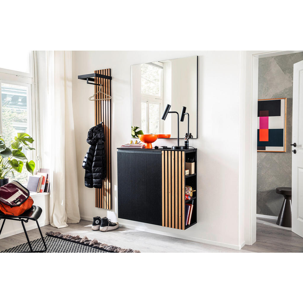 Thumbnail - Moderano Garderobe, Eiche, Holz, Holzwerkstoff, 3-teilig, Wildeiche, furniert, 130x200x30 cm, Typenauswahl, Beimöbel erh...