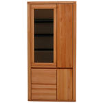 VITRINE  in massiv Kernbuche Kernbuche - Kernbuche/Grau, KONVENTIONELL, Glas/Holz (98,4/203,6/37,7cm) - Voleo