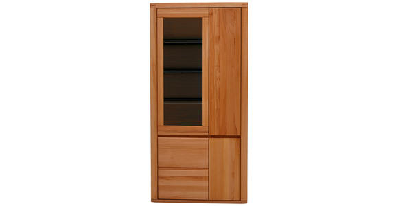 VITRINE in massiv Kernbuche Kernbuche - Kernbuche/Grau, KONVENTIONELL, Glas/Holz (98,4/203,6/37,7cm) - Voleo