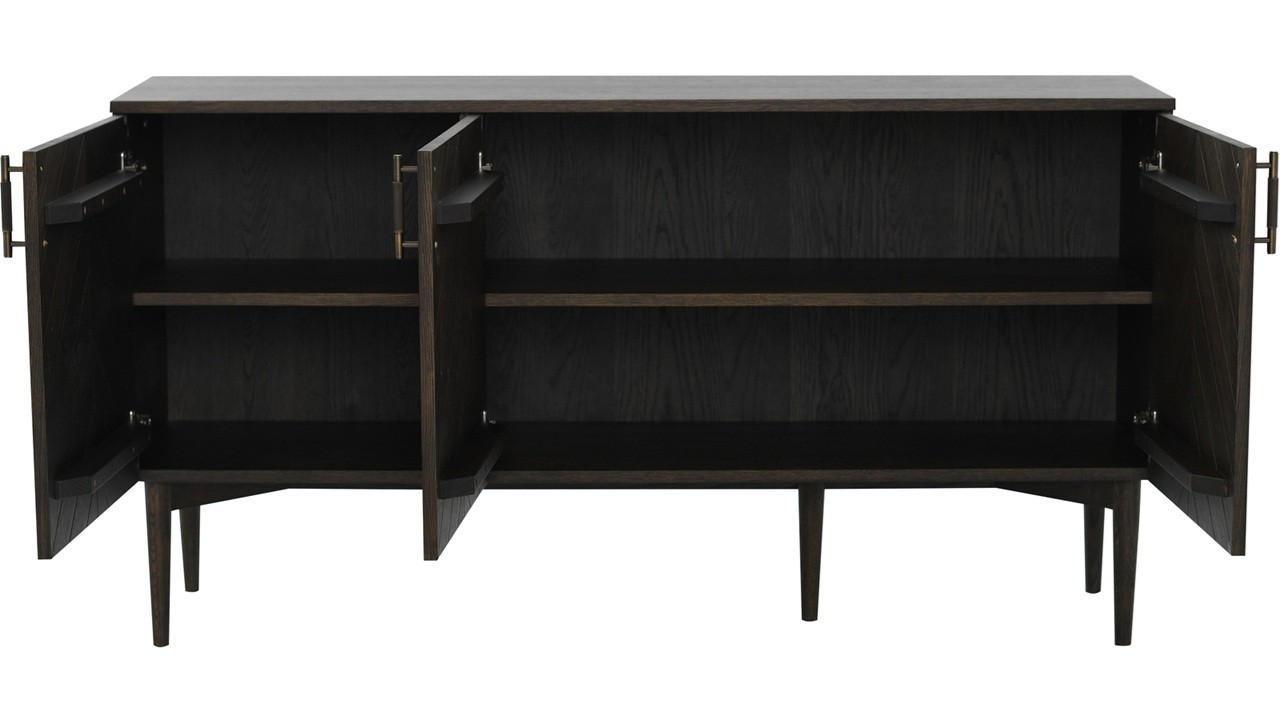SIDEBOARD 150/80/42 cm  - mörkbrun, Design, metall/trämaterial (150/80/42cm) - Best Price